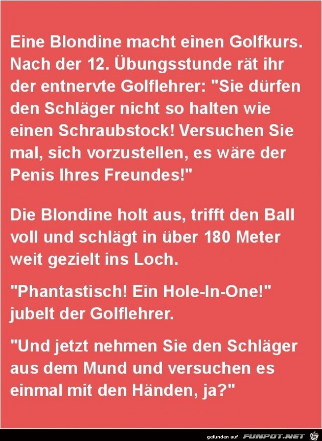 Blondine macht Golfkurs..... Blondine macht Golfkurs.....