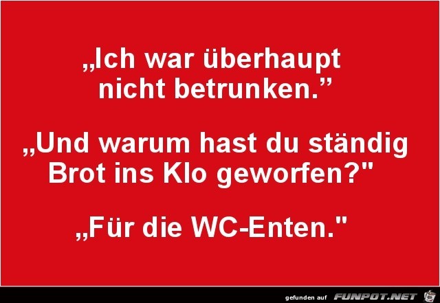 ich war nicht betrunken.... ich war nicht betrunken....