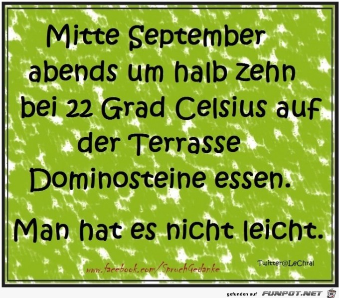 Mitte Sptember abends um halb zehn