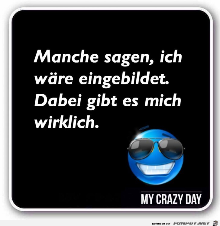 Manche sagen ich waere eingebildet Manche sagen ich waere eingebildet