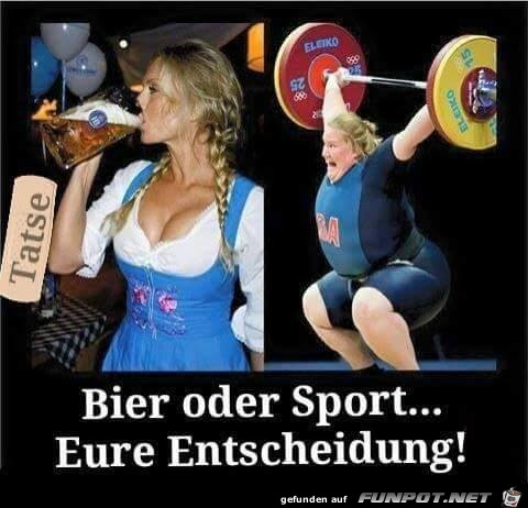 Bier oder Sport - Entscheidung Bier oder Sport - Entscheidung