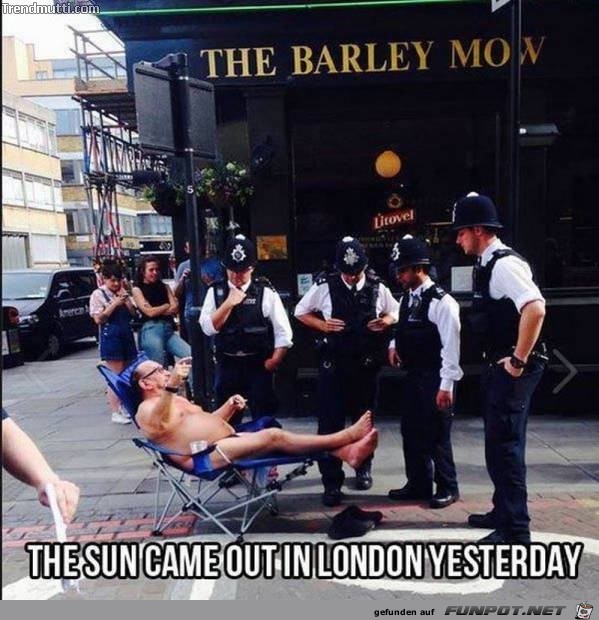 die Sonne kommt in London berraschend heraus
