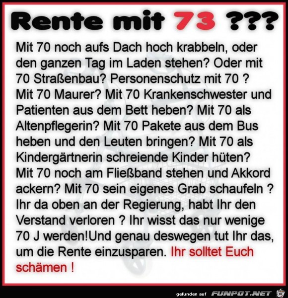 Rente mit 73