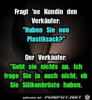 Fragt eine Kundin den Verkäufer Fragt eine Kundin den Verkäufer