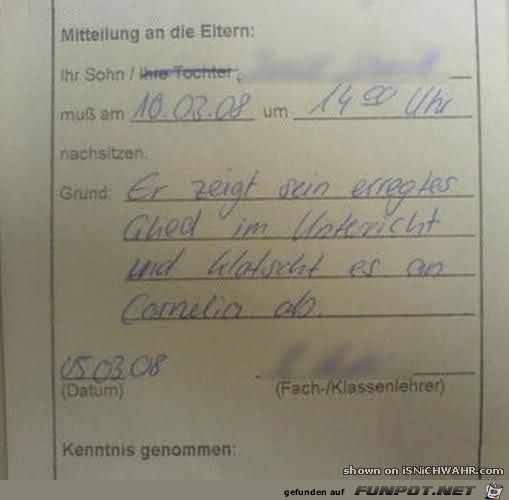 Brief an Eltern Brief an Eltern