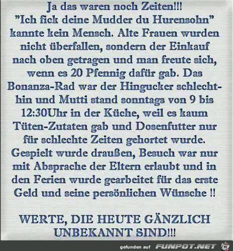 Ja, das waren noch Zeiten Ja, das waren noch Zeiten