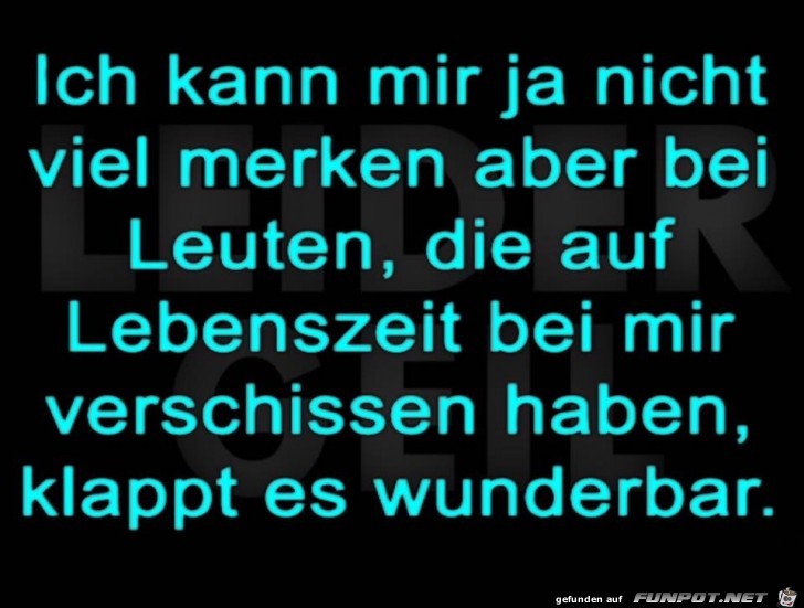 Ich kann mir nicht viel merken Ich kann mir nicht viel merken