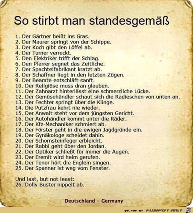 standesgemäss..... standesgemäss.....