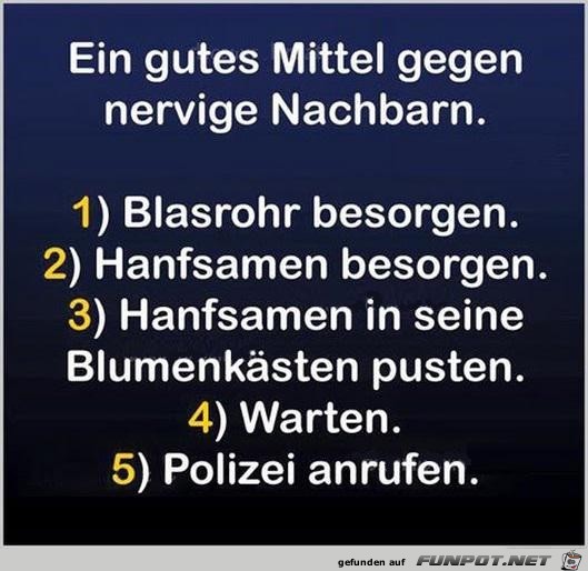 Mittel gegen nervige Nachbarn...... Mittel gegen nervige Nachbarn......