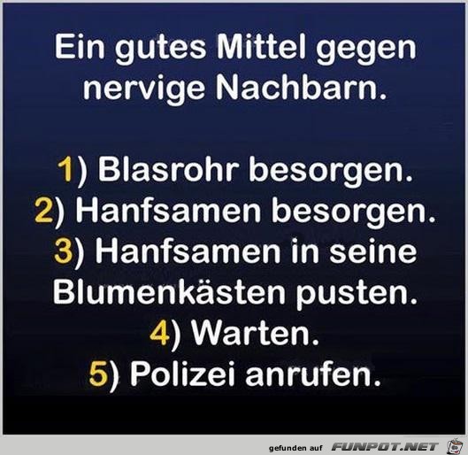 Mittel gegen nervige Nachbarn......