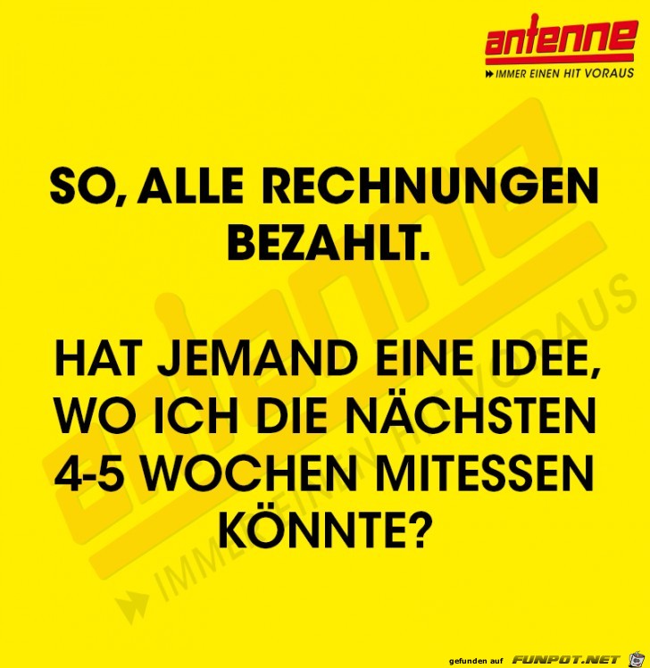 Alle Rechnungen bezahlt Alle Rechnungen bezahlt