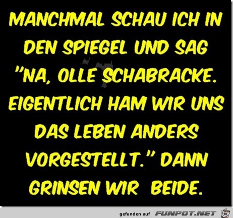 manchmal schau ich in den Spiegel..... manchmal schau ich in den Spiegel.....