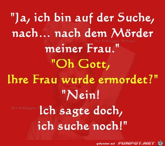 Suche den Mrder meiner Frau