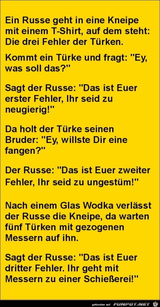 die drei Fehler........