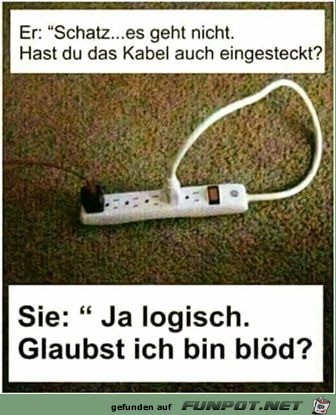 Klar ist der Stecker drin