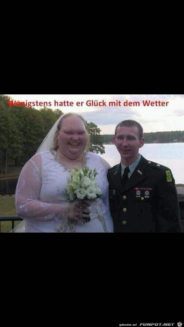 wenigstens hatte er Glck mit dem Wetter