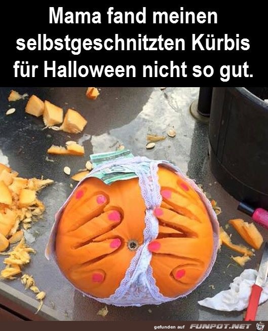 Selbstgeschnitzter Kürbis Selbstgeschnitzter Kürbis