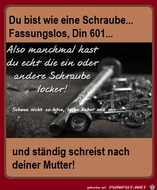 Du bist wie eine Schraube Du bist wie eine Schraube