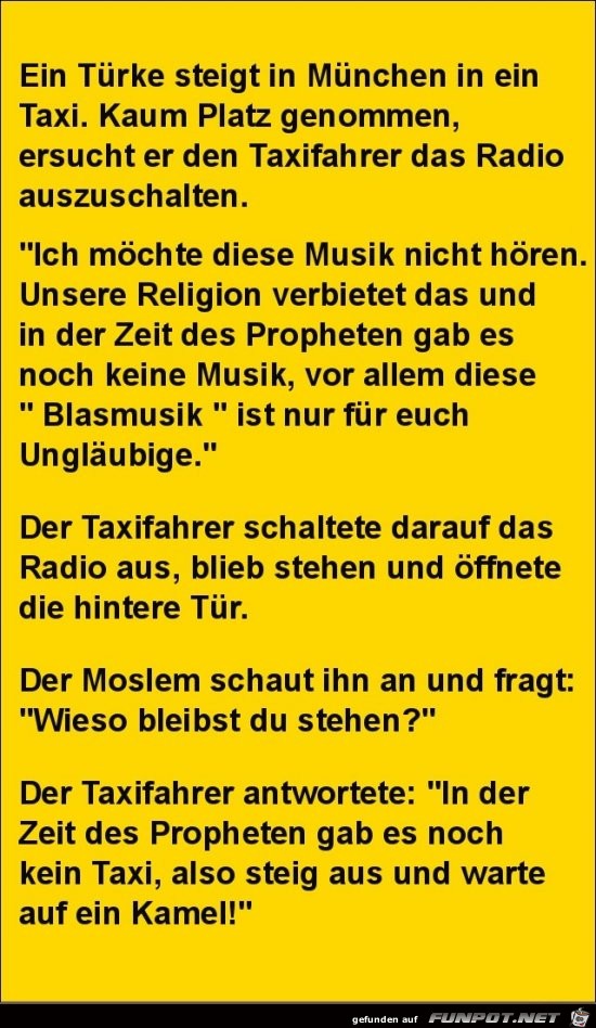 ein Trke steigt in ein Taxi.....