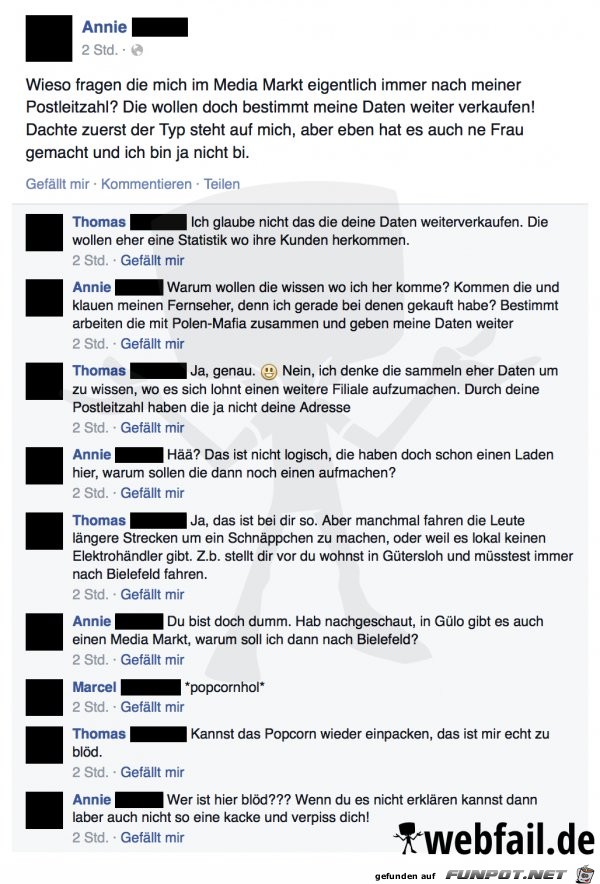 Postleitzahl im MediaMarkt