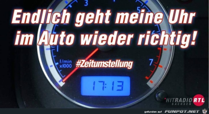 Uhrumstellung im Auto