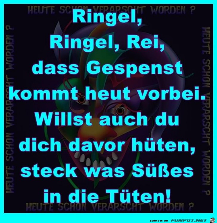 Halloween-Spruch fuer die Haustuer Halloween-Spruch fuer die Haustuer