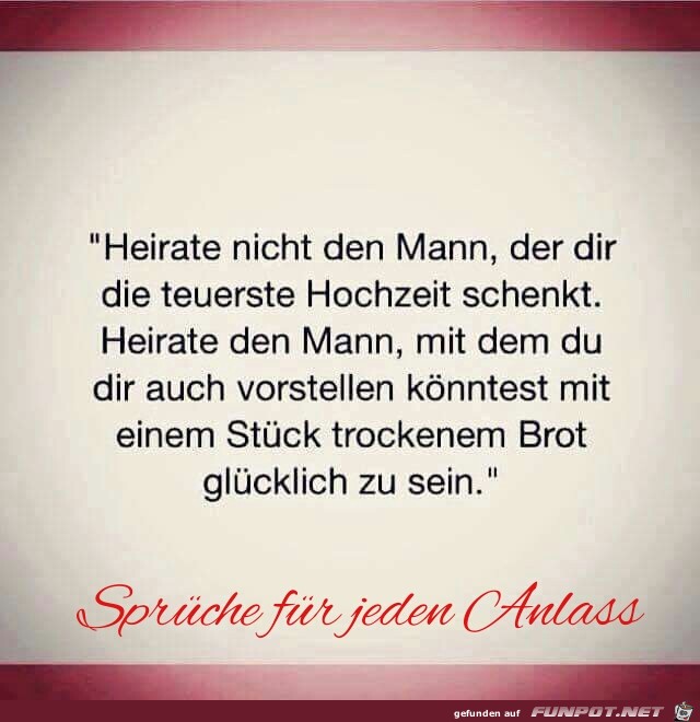 Heirate nicht