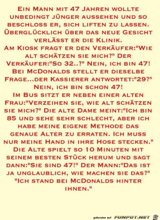 Ein Mann laesst sich liften Ein Mann laesst sich liften