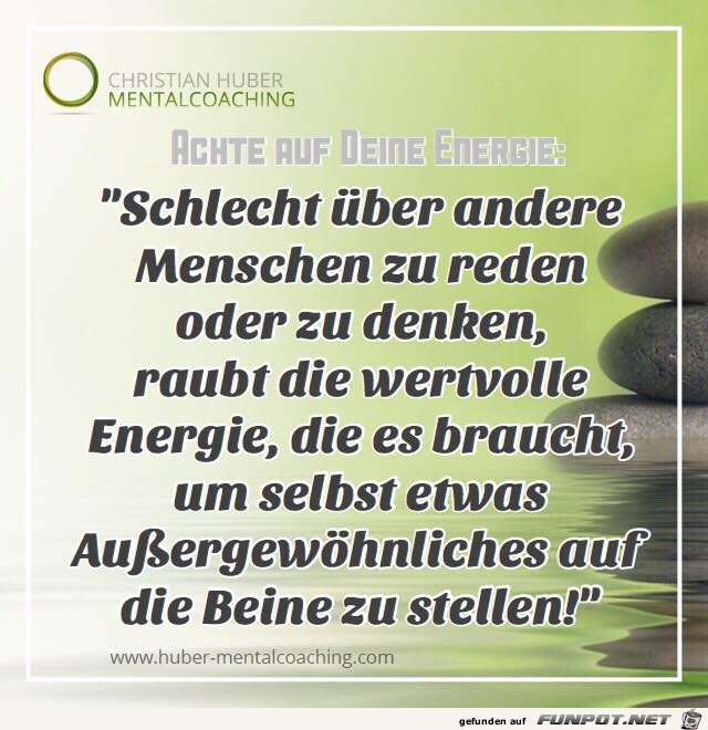 Achte auf deine Energie