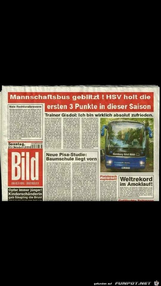 Mannschaftsbus geblitzt