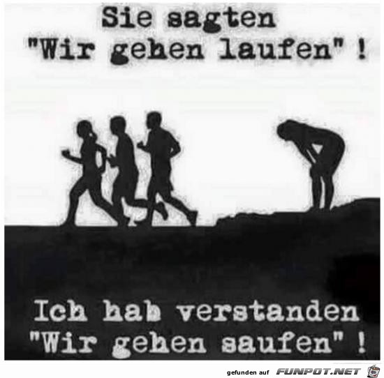 sie sagten, wir gehen laufen.....