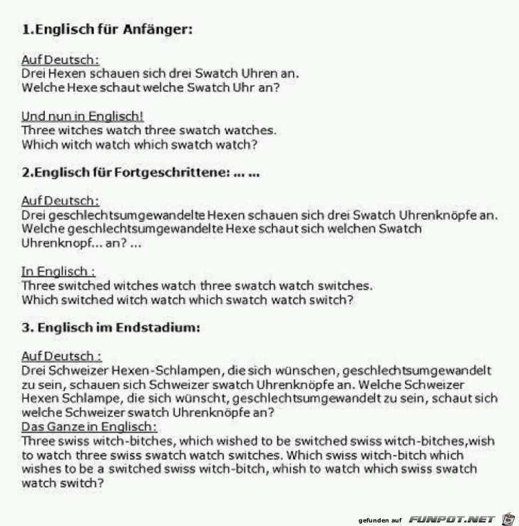 Englisch für Fortgeschrittene Englisch für Fortgeschrittene