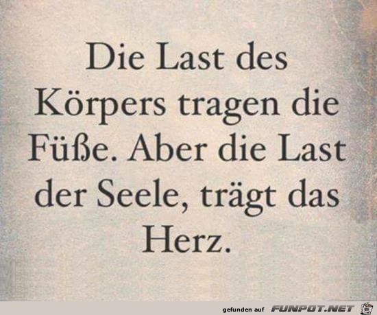 die Last des Krpers.....