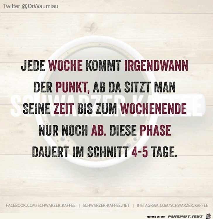 Jede Woche kommt irgendwann der Punkt Jede Woche kommt irgendwann der Punkt