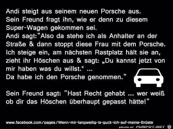 Andi und der neue Porsche