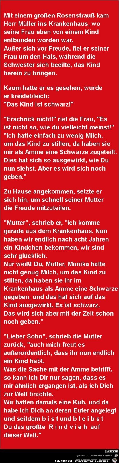 Das Kind ist schwarz