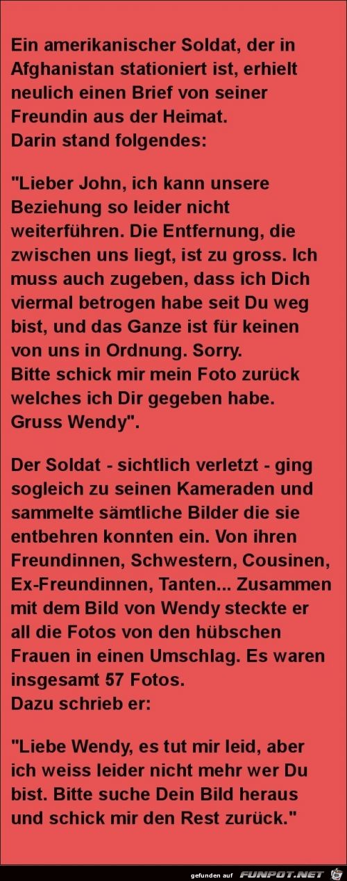 ein Brief von seiner Freundin aus der Heimat ein Brief von seiner Freundin aus der Heimat
