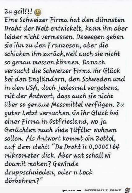 Extrem duenner Draht Extrem duenner Draht