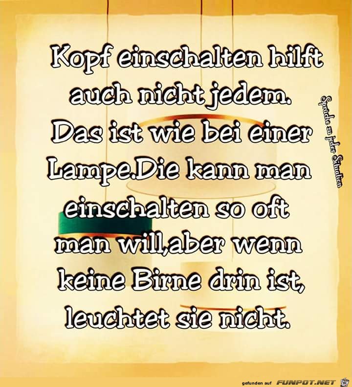 Kopf einschalten Kopf einschalten