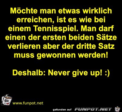 Never give up Never give up