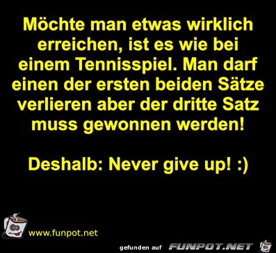 Never give up