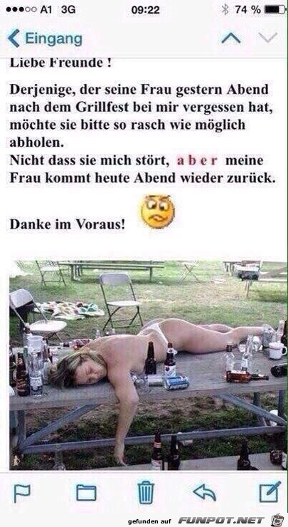 Frau vergessen Frau vergessen