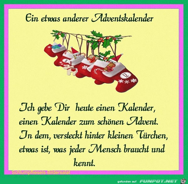 ein etwas anderer Adventskalender.... ein etwas anderer Adventskalender....