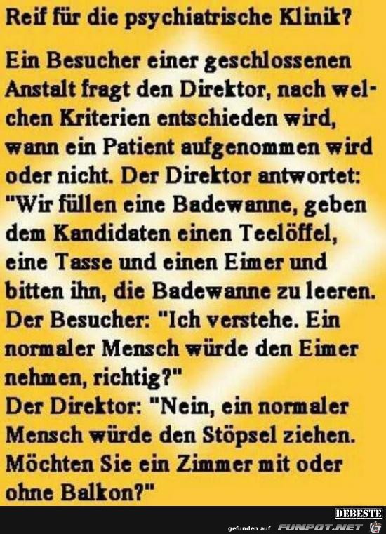 reif für die Klinik...... reif für die Klinik......