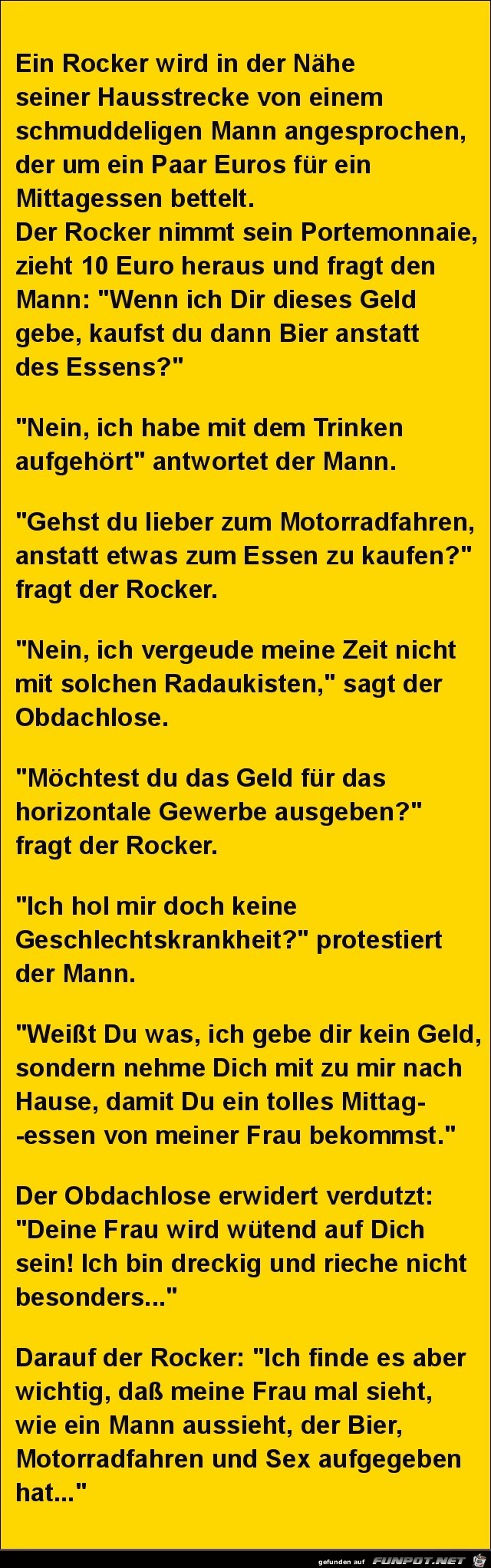 ein Rocker wird angesprochen......