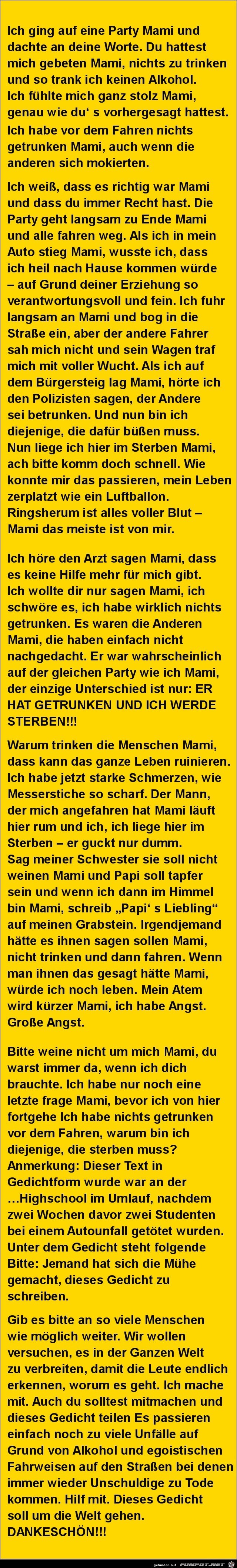 ich ging auf eine Party, Mami