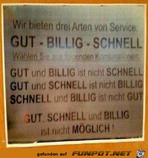 Gut - Billig - Schnell