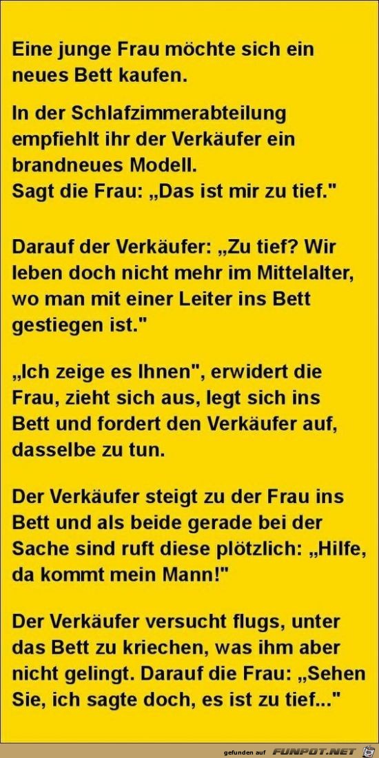 Frau möchte sich ein neues Bett kaufen Frau möchte sich ein neues Bett kaufen