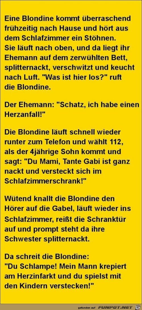 Eine Blondine kommt überraschend nach Hause Eine Blondine kommt überraschend nach Hause