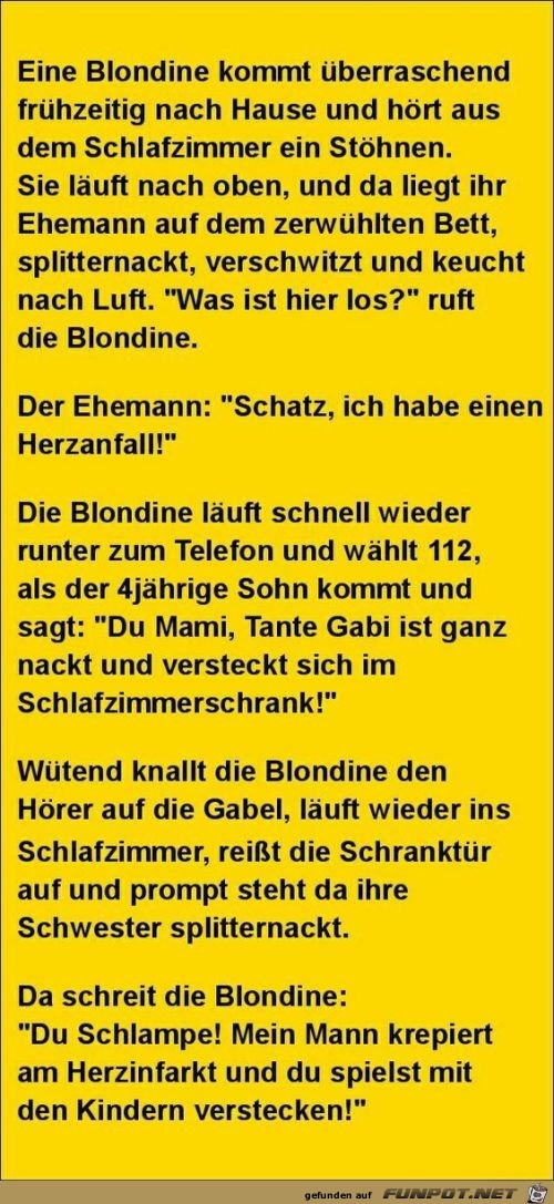 Eine Blondine kommt berraschend nach Hause